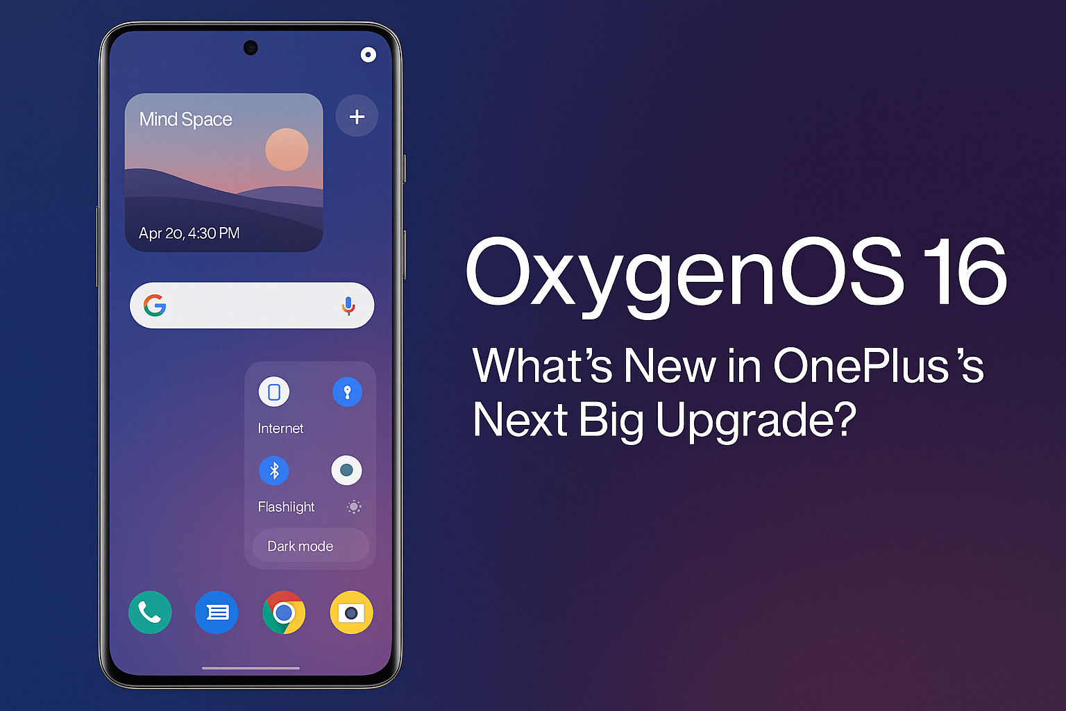 OxygenOS 16 official interface showing new AI Mind Space and Plus Key features on a OnePlus smartphone