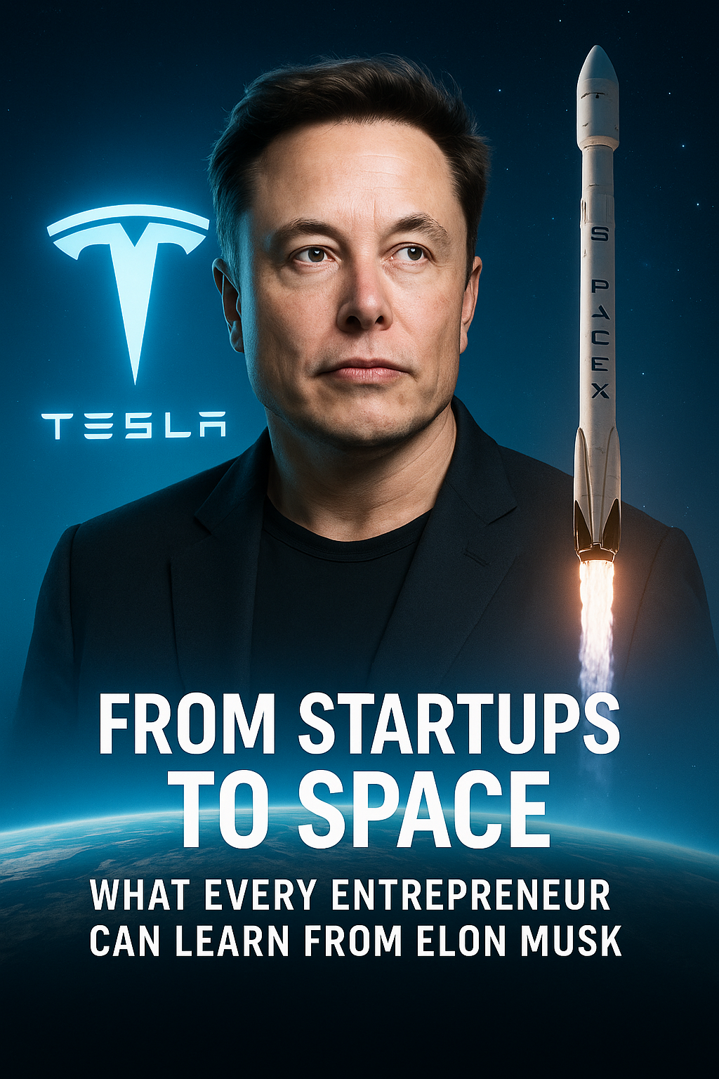 Elon Musk visionary entrepreneur leading Tesla and SpaceX with innovation and ambition.