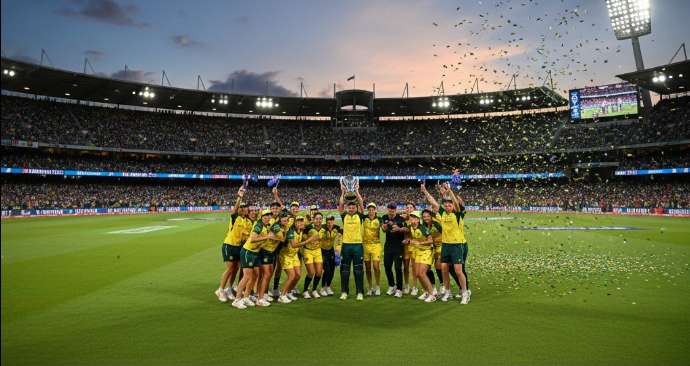 Massive crowd of over 86,000 spectators at Melbourne Cricket Ground during the 2020 ICC Women’s T20 World Cup final