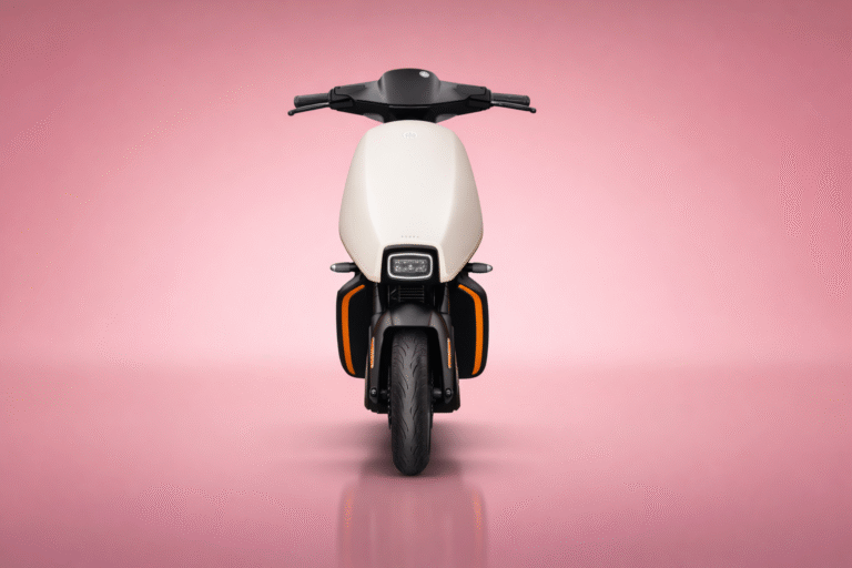 ZEEHO EZ3 electric scooter front view with pink gradient background in horizontal featured image style
