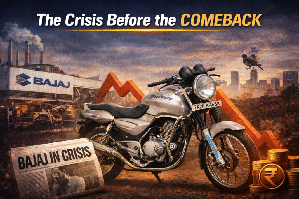 Bajaj Auto crisis before Pulsar launch highlighting the company’s struggle period
