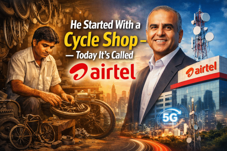 Airtel success story showing the journey from a small cycle shop to a leading telecom empire in India